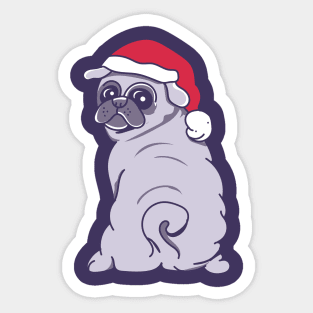 Dog Christmas Hat Sticker